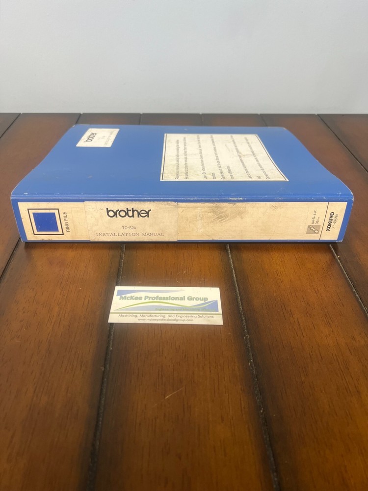 Brother TC-S2A Installation Manual