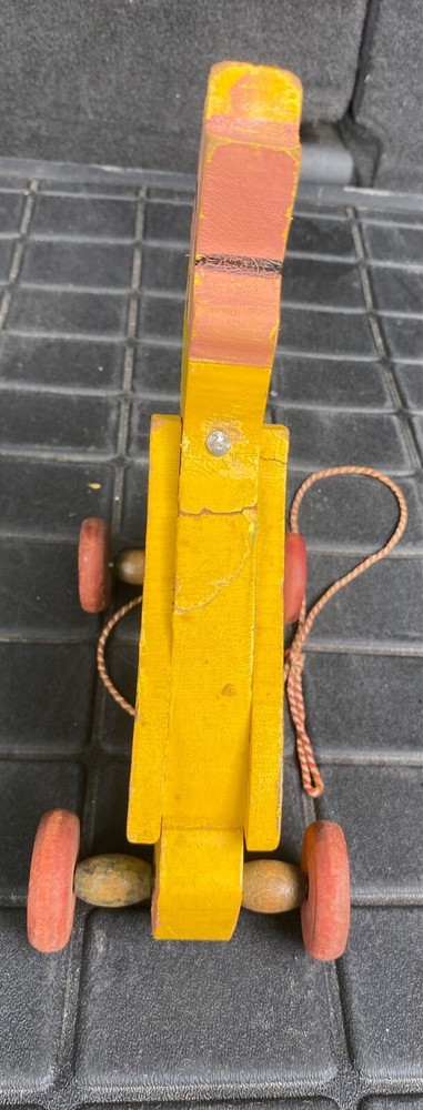 Vintage Wooden Pull-a-Long Toy on Wheels