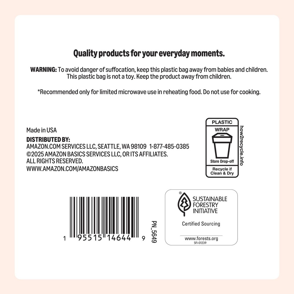Amazon Basics 9" Uncoated White Paper Plates 100 1 pack (100 count),