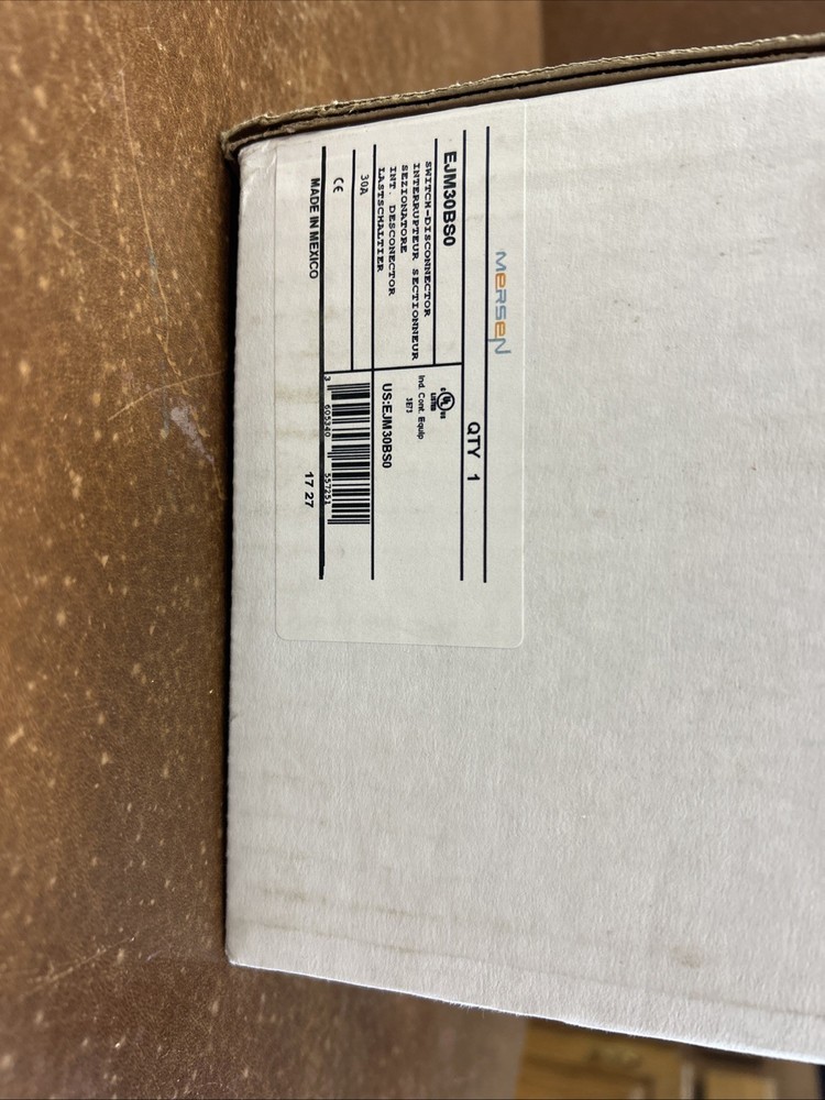 New Open Box Mersen Enclosed Manual Motor Controller EJM30BSO / E63822