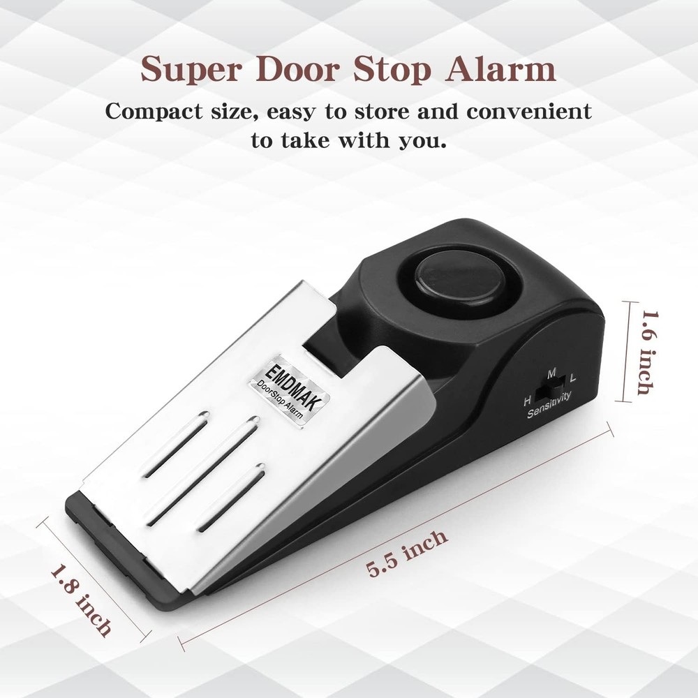 2 Pack Door Stop Alarm 120db Siren