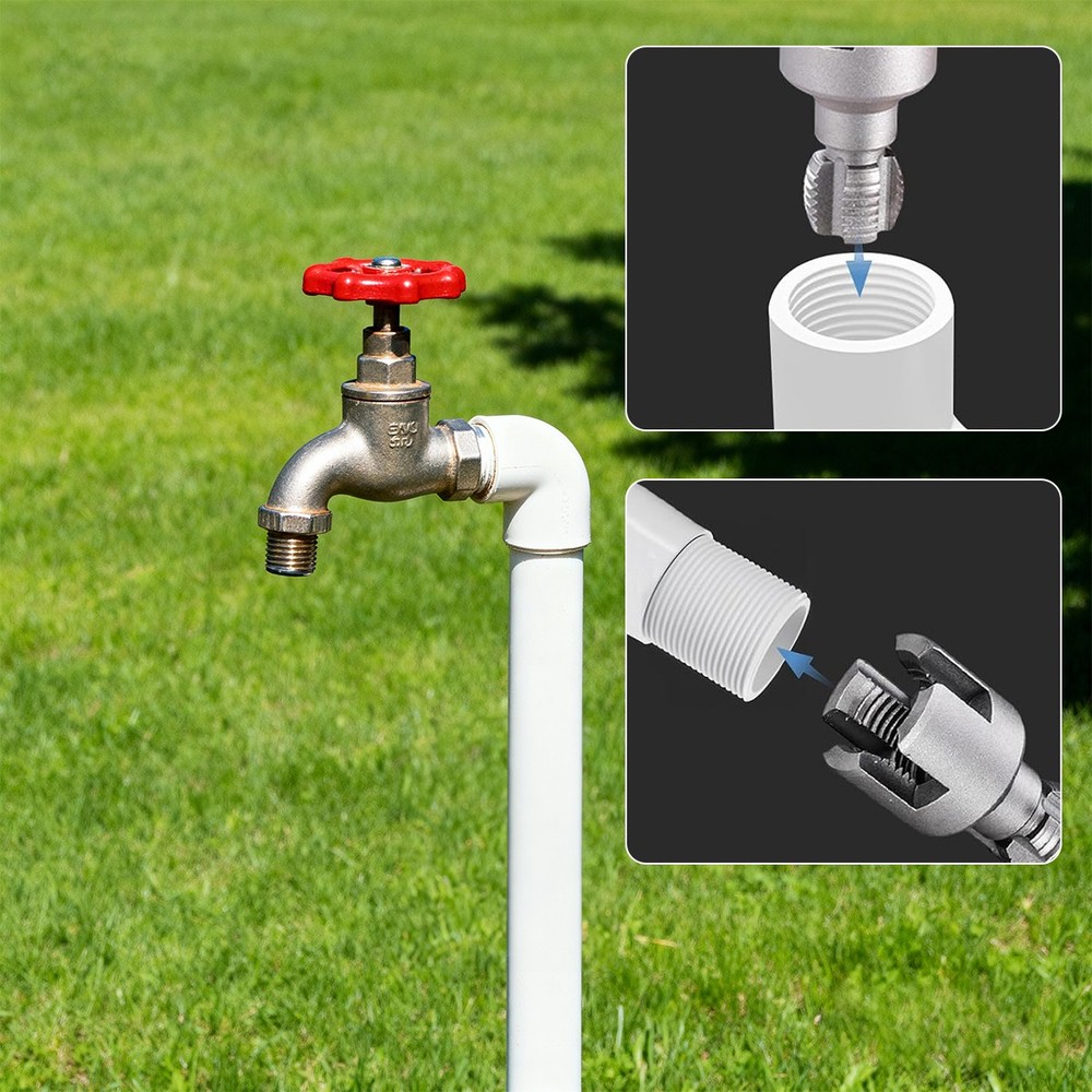 2Pcs Integrated Internal & External Pipe Threading-Tool PVC Pipe Threader Kit