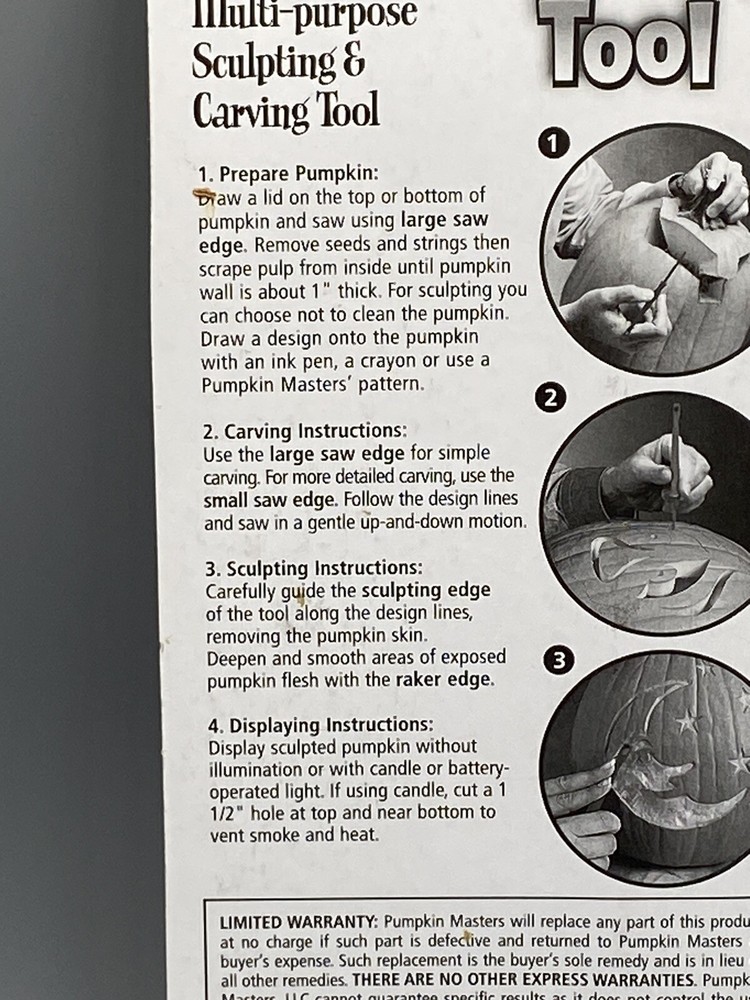 NIP Pumpkin Masters 4-in-1 Carving Tool