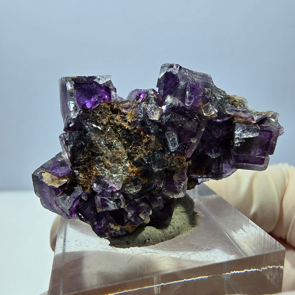 Phantom Fluorite Cube Specimen, purple Okorusu, Namibia 38*24*20mm