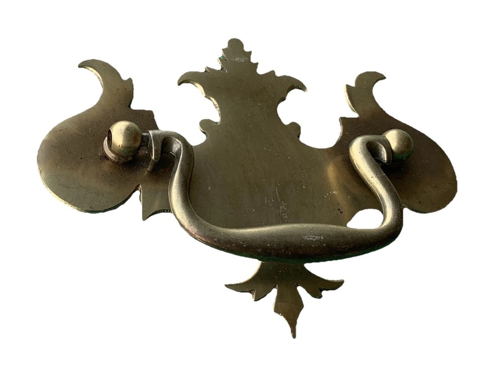 RARE Antique Hardware Brass Colonial Chippendale Batwing Drawer Pull 3”centers