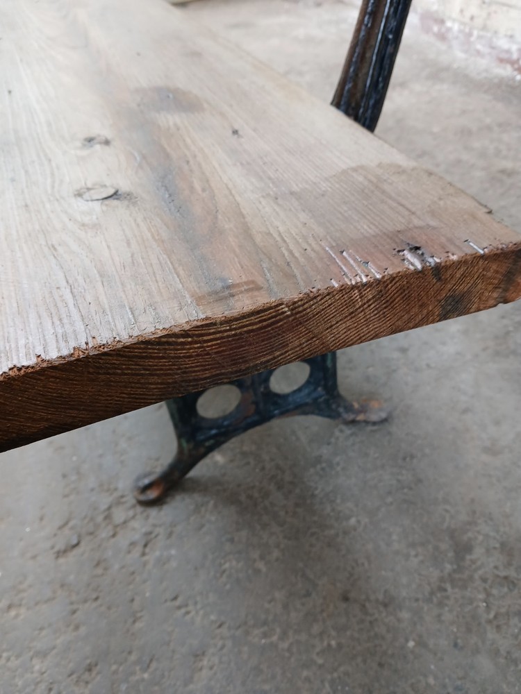 Garden bench with castiron ends