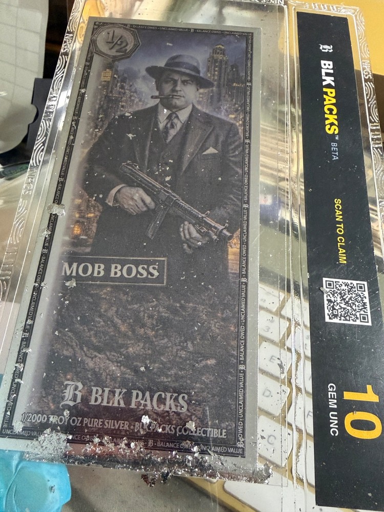 1 X BLK PACKS, Silver Back .999 Leaf Foil 1/2000 Troy oz. Trading Card + Digital