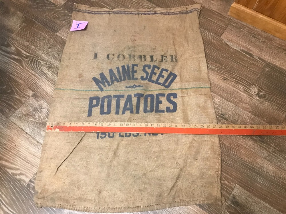 Vintage Maine Seed Potatoes burlap empty sack