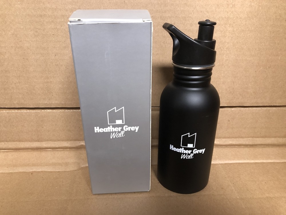 Heather Grey Wall Water Bottle  Sz 12 oz.