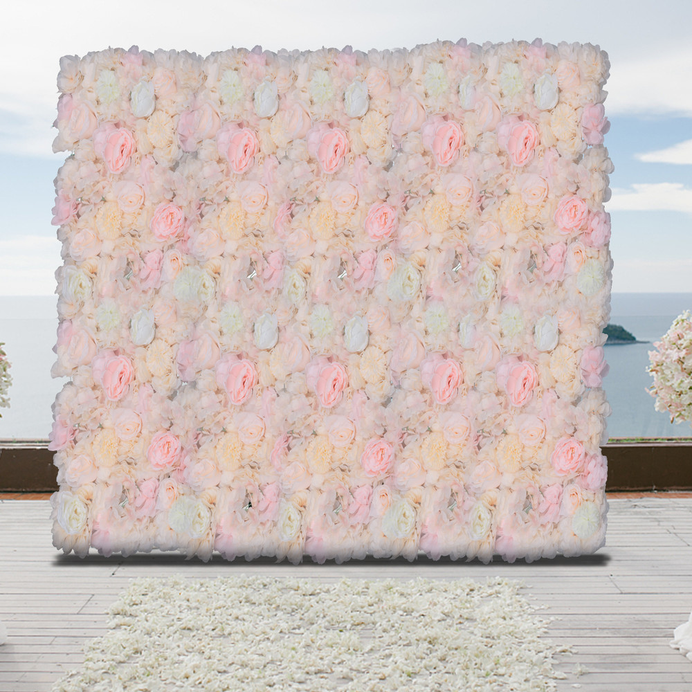6x 60x40cm Silk Rose Artificial Flower Wall Panel Wedding Backdrop Decoration