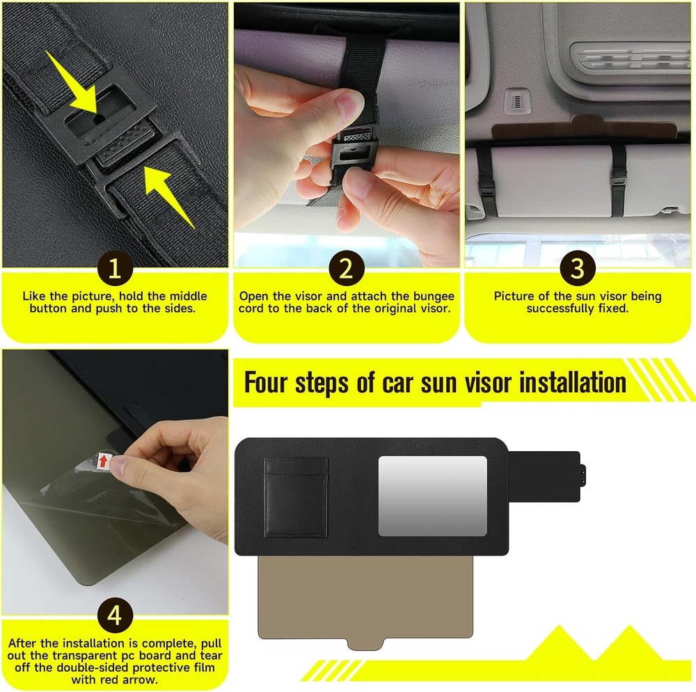 Car Visor Extender, Polarized Sun Visor Multifunctional Retractable Polycarbonat
