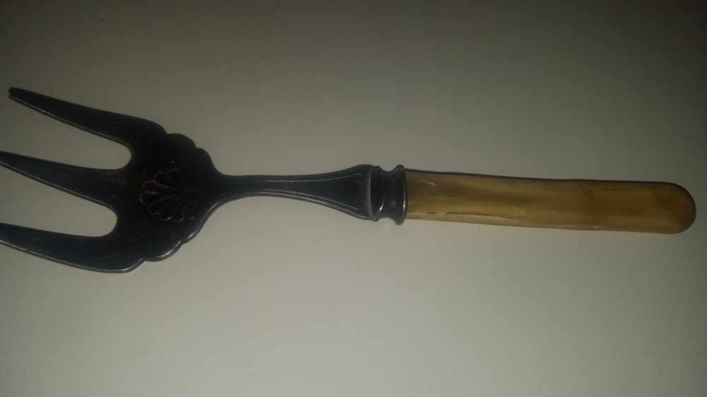 Antique  Silver & Pearl Serving Fork