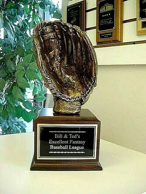FANTASY BASEBALL TROPHY 16 YEAR PERPETUAL FREE HEADER PLATE TEXT  M~G5R200 #
