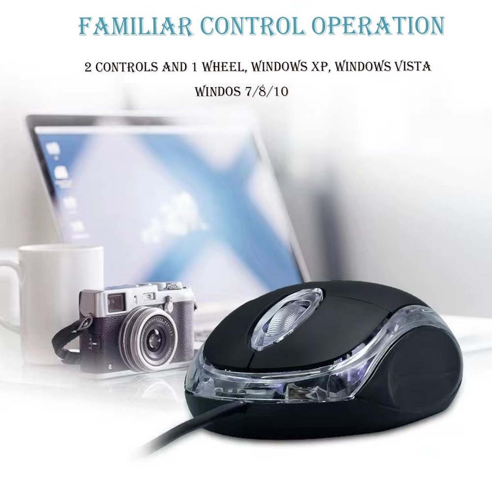 Wired Mini Optical Mouse with Ergonomic Design, USB Computer Mice for Laptops...