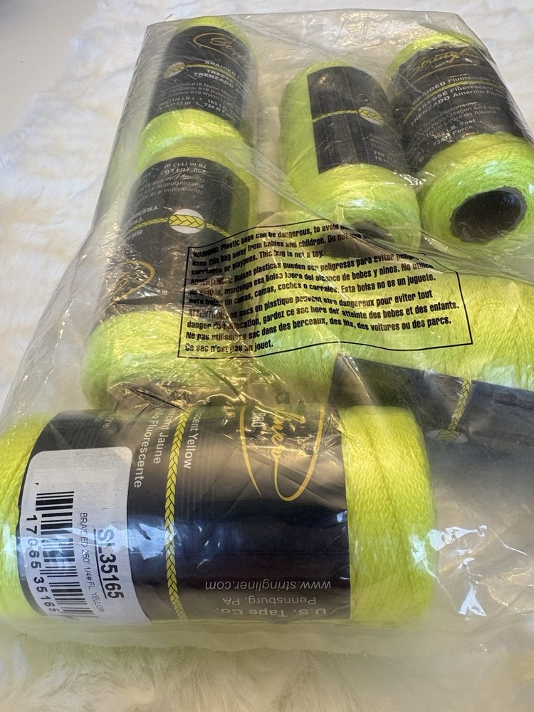 Stringliner Mason’s Line Replacement Rolls Braided Fluorescent Yellow New 6pack