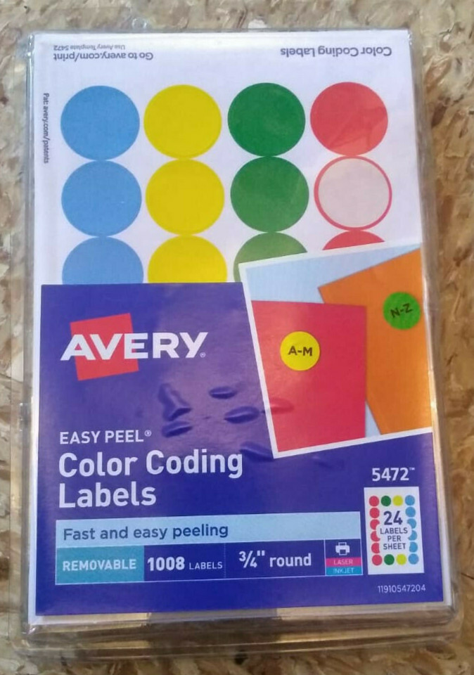 Avery Dennison Ave-05472 Print Or Write Round Color Coding Label - 0.75"