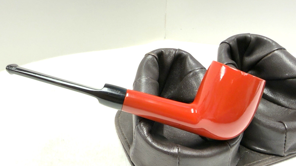 VENTURI by SUPER-TEMP Red Smooth Billiard w *Ebonite Saddle Stem (NOT Plastic)