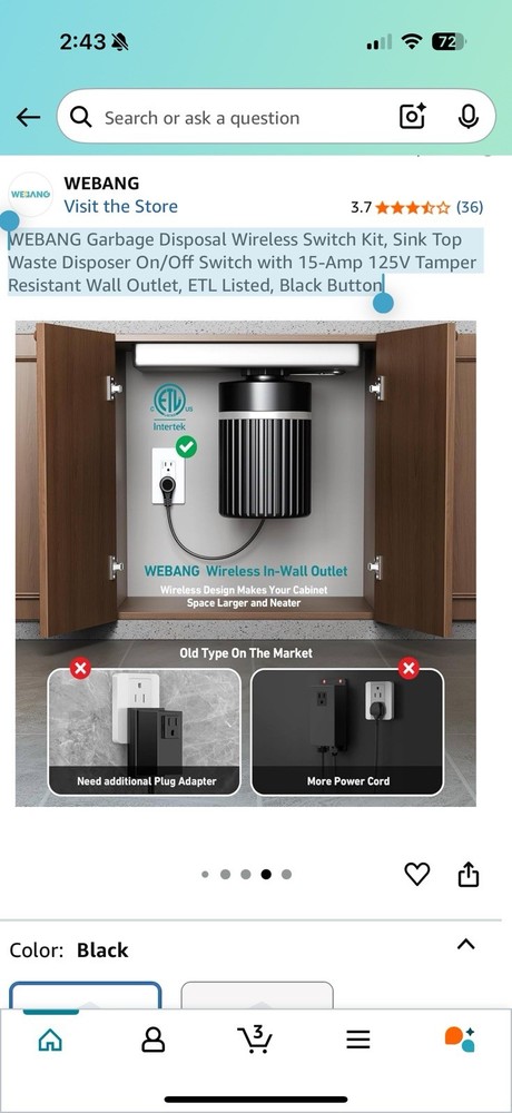 WEBANG Garbage Disposal Wireless Switch Kit