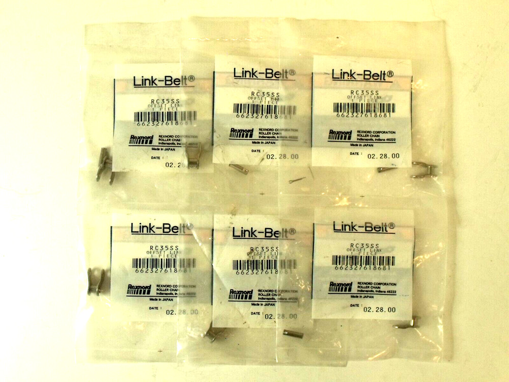 (6) NIB Rexnord RC35SS Link-Belt Offset Links