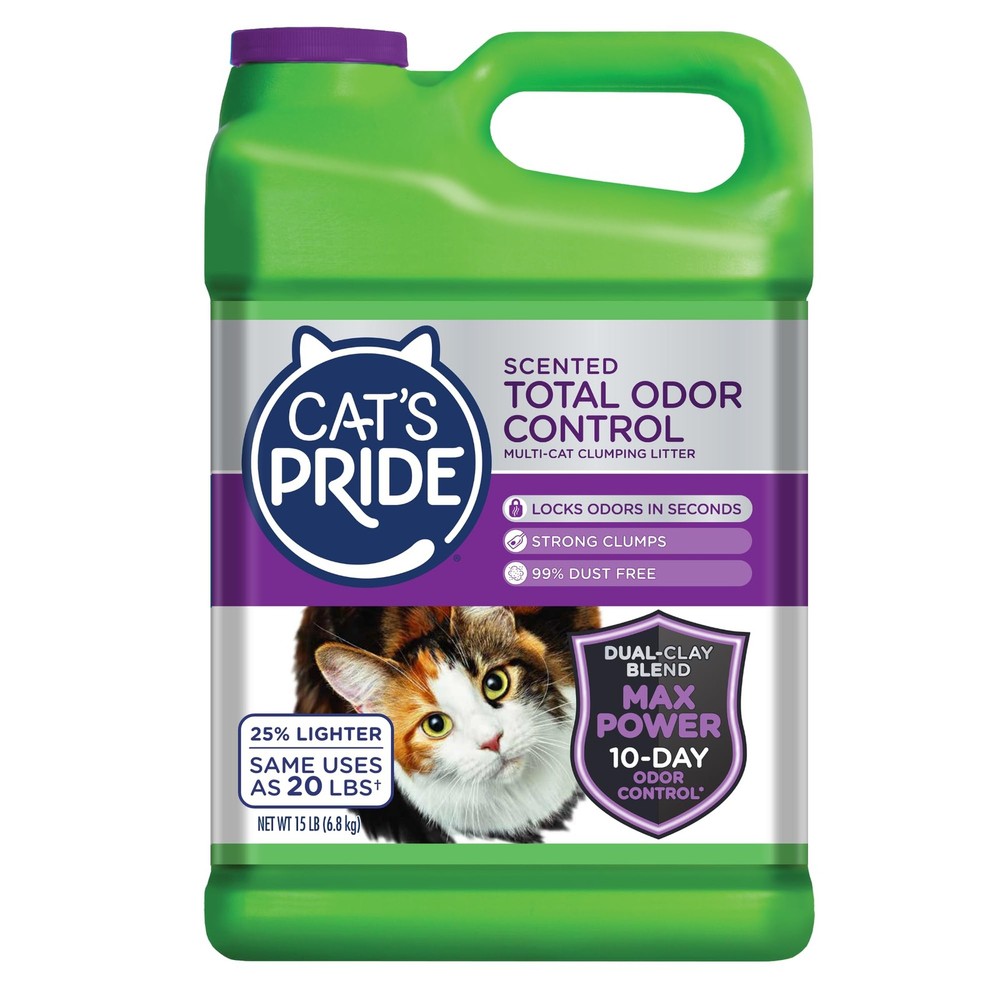 Powerful Multi-Cat Litter - 10 Days Odor Control, Strong Clumping, 15 lbs
