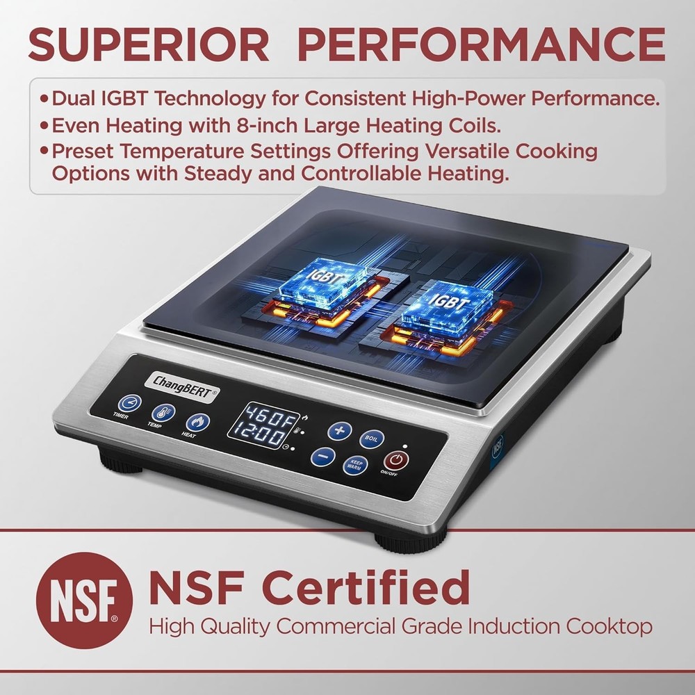 Portable Induction Cooktop Enhanced Version, One-Click Max Power 1800W Large ...