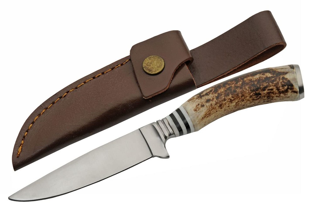 New Pakistan Hunter Stag Bone Fixed Blade Knife 203455