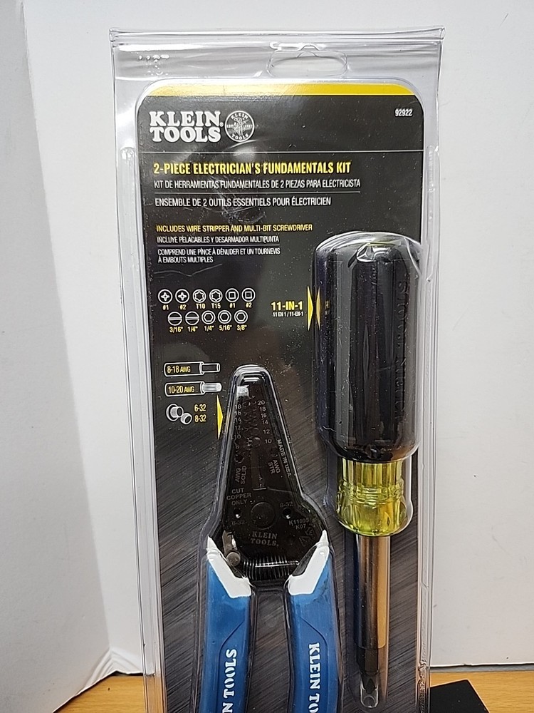 Klein Tools 2 Piece Set Wire Stripper/Cutter & 11-In-1 Multi-Bit Driver #92922