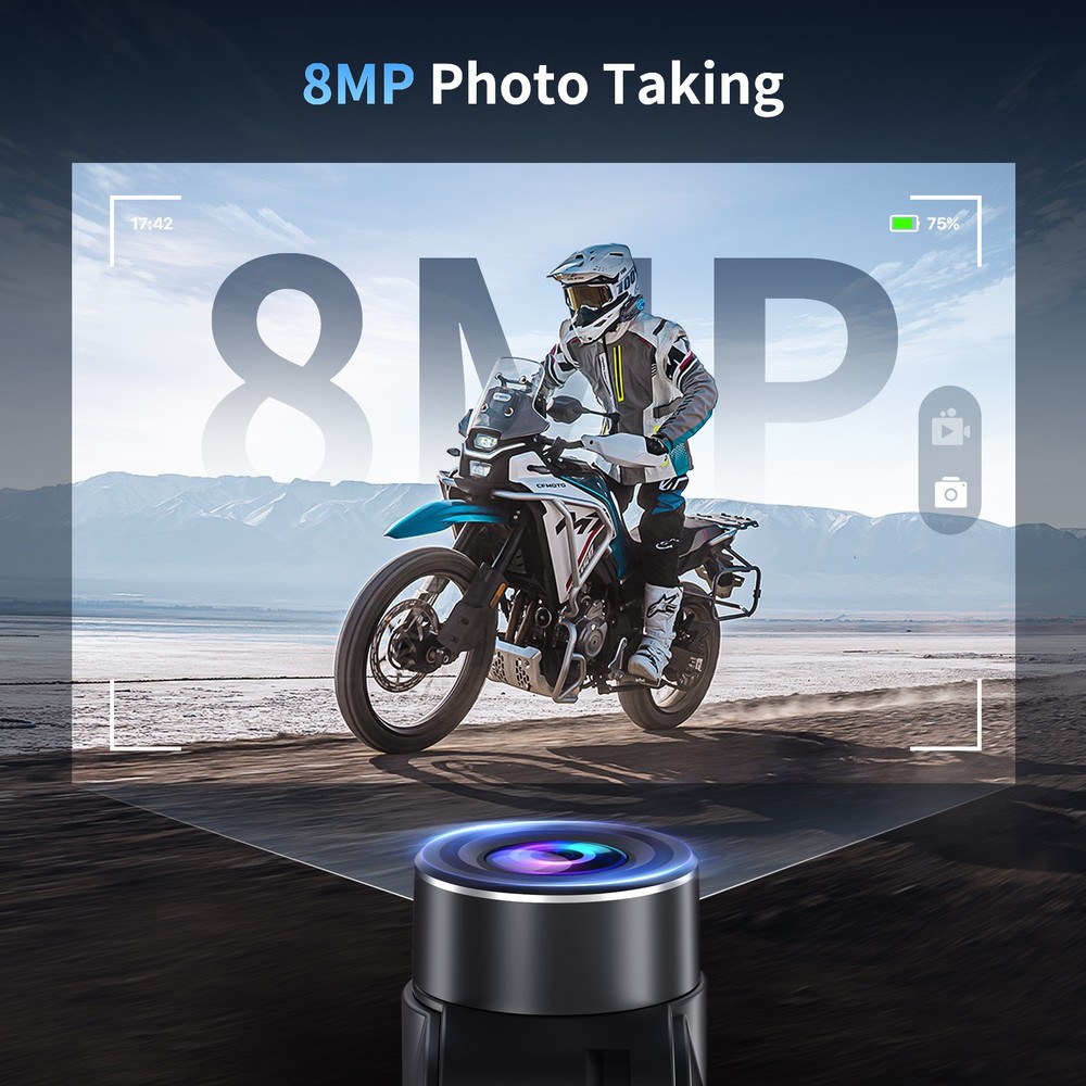 FX 60C Motorcycle helmet Bluetooth Camera Intercom 10Way Music Share 4K Dash Cam