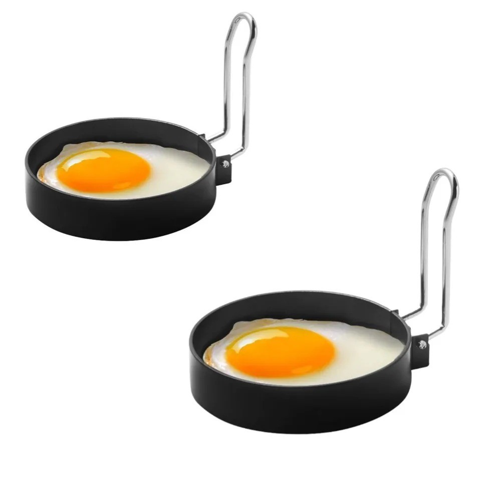2-Pack Nonstick Egg Shaper Pancake Mold Ring Set Breakfast Cooking Tool Omelet
