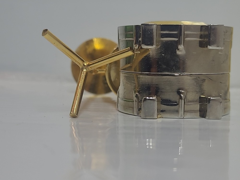 Drumset Clock - Silver & Goldtone - Platinum Brand