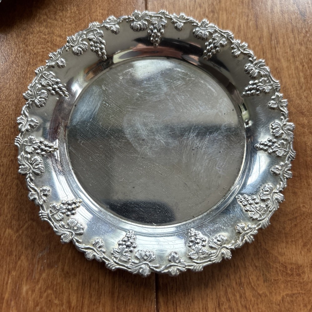 Lot of 5 Vintage Silver Plated Coasters