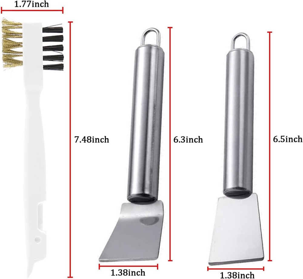BetterJonny 3 Pcs Kitchen Cleaning Scrub Brush Set, Brass Wire Rust White