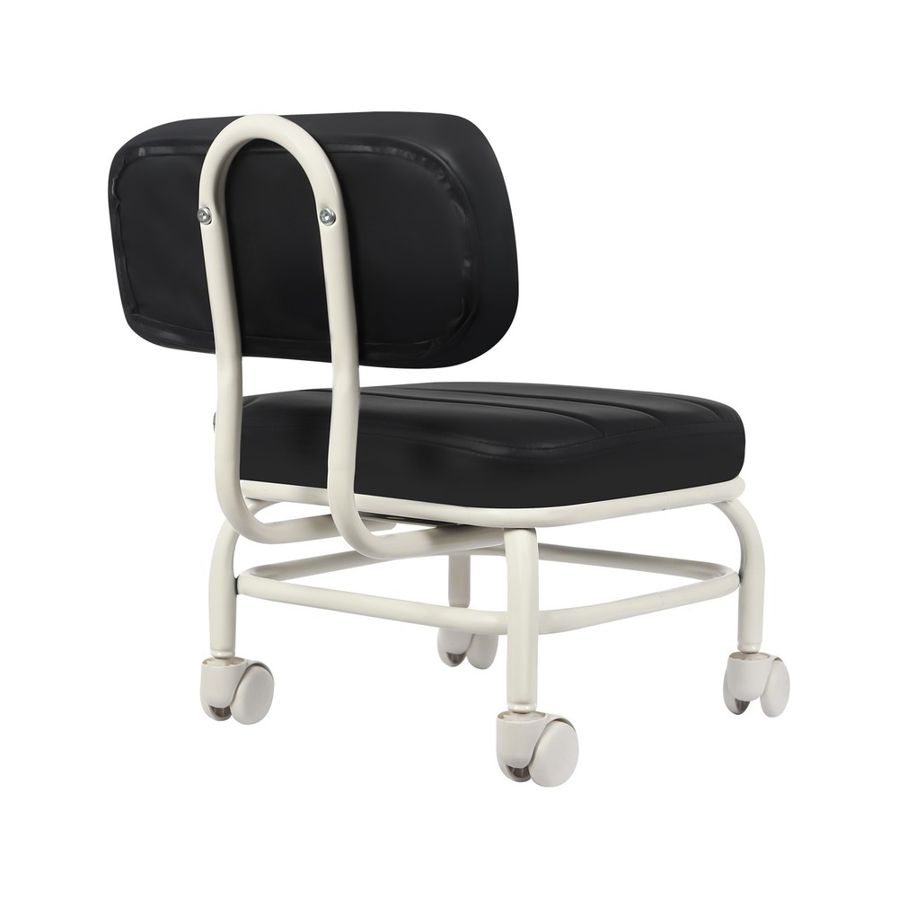 Low Rolling Stool, Roller Seat with Universal Swivel Caster Wheels & Backrest