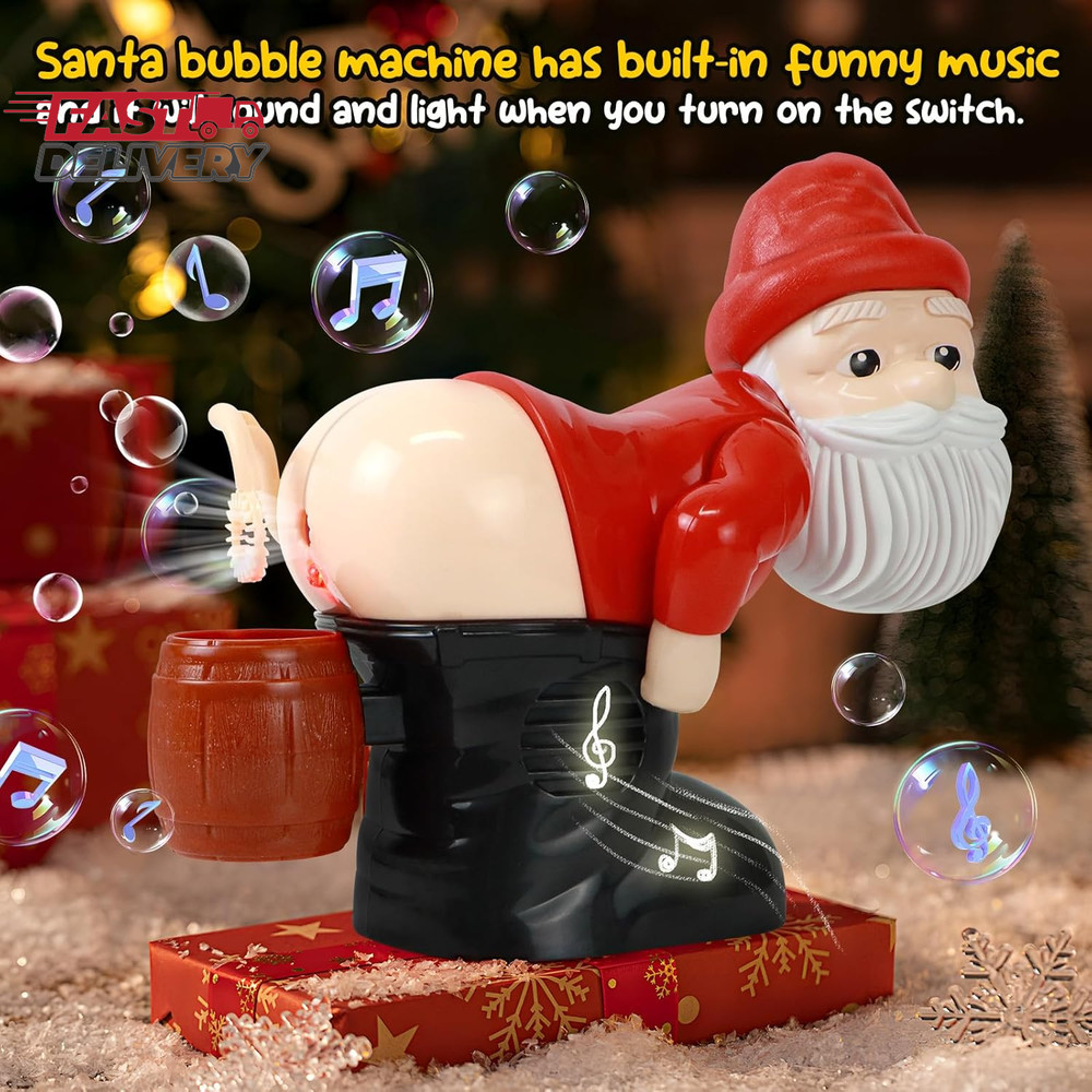 Santa Claus Bubble Butt Machine, Automatic Bubble Blower Machine Santa Claus Toy