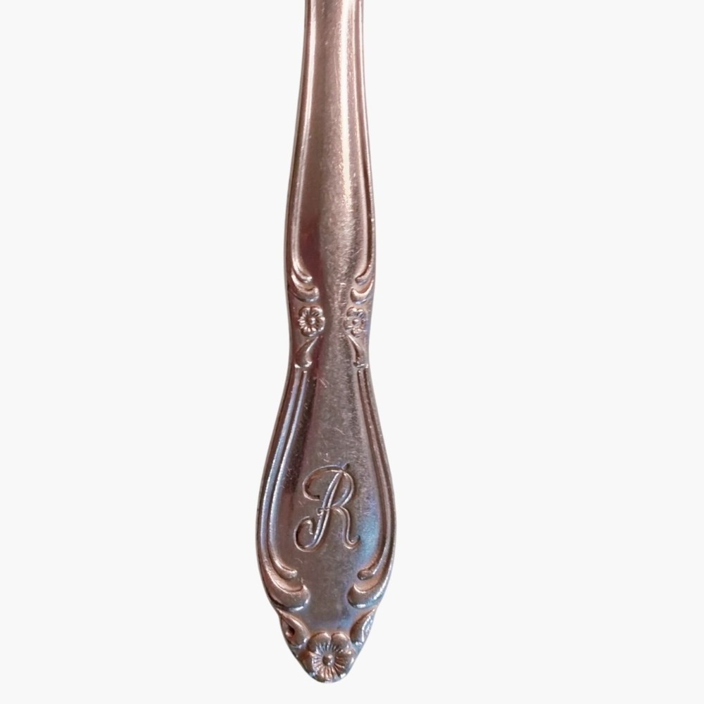 Monogrammed R Dinner Knife Ornate Floral Handle Replacement