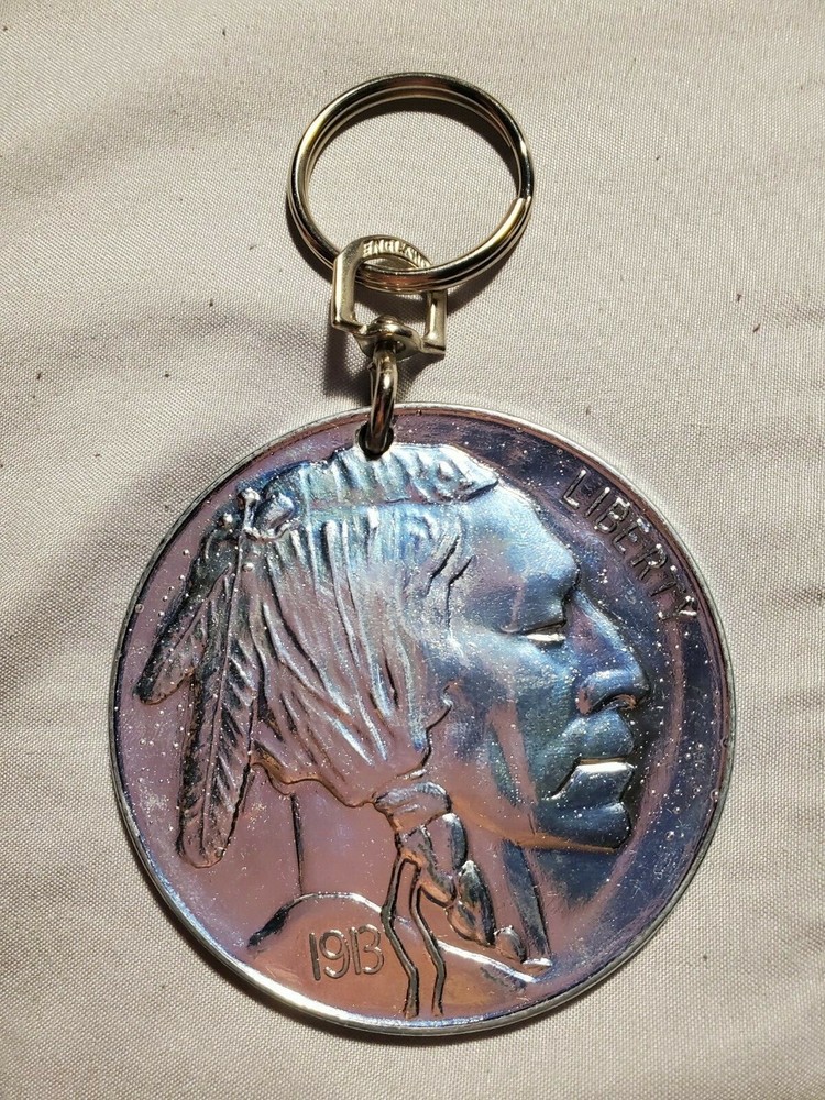 1913 Buffalo Nickel Keychain 3" 