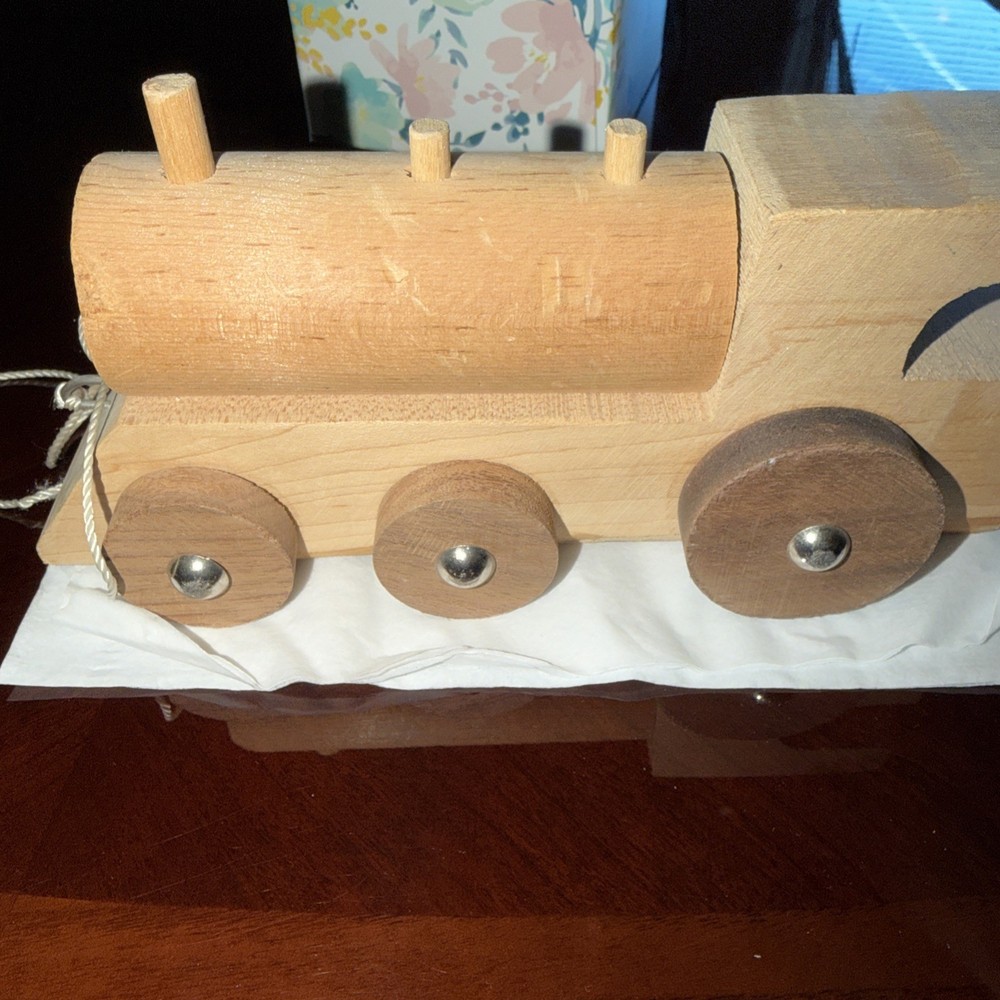 handcrafted wooden toy train Engine Pull Toy