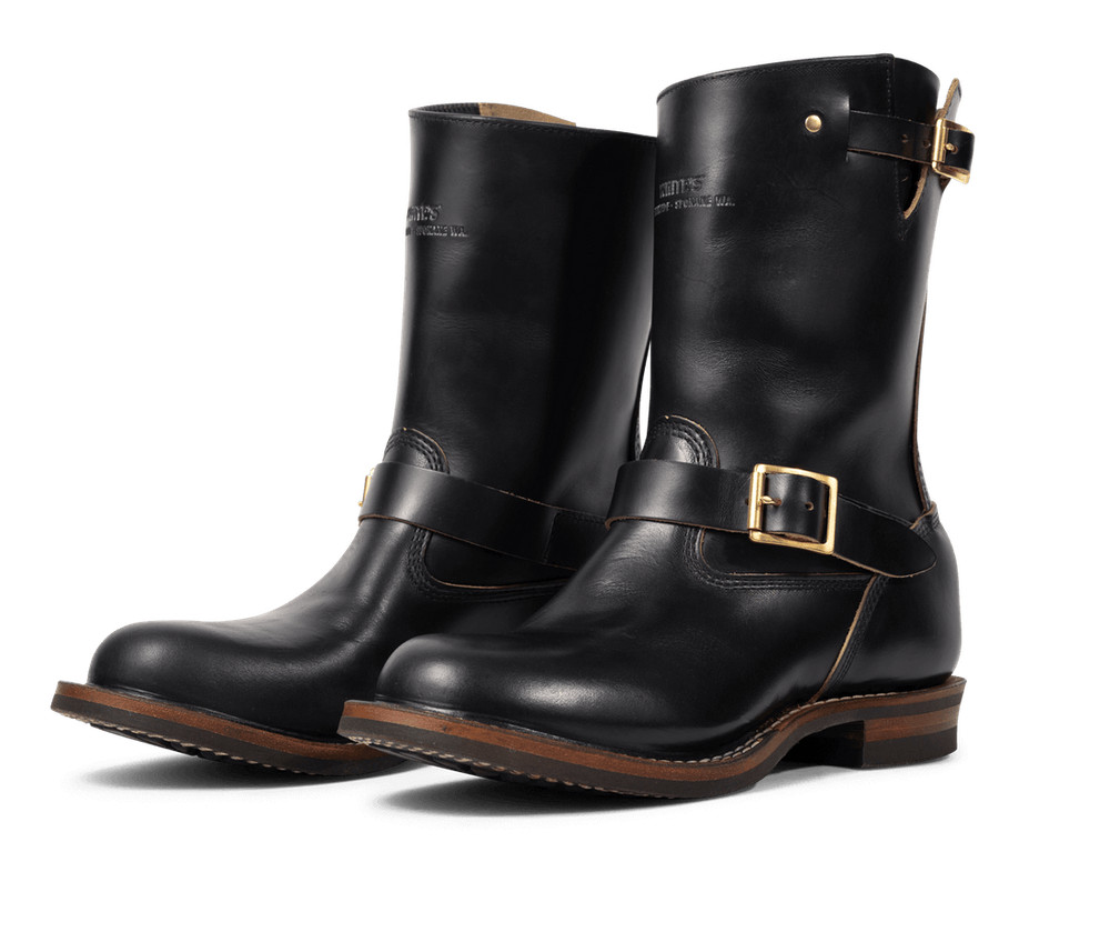 White's Boots Cykel 10" Engineer Boot/Motorcycle (Mini Vibram Sole, Black Chrom)