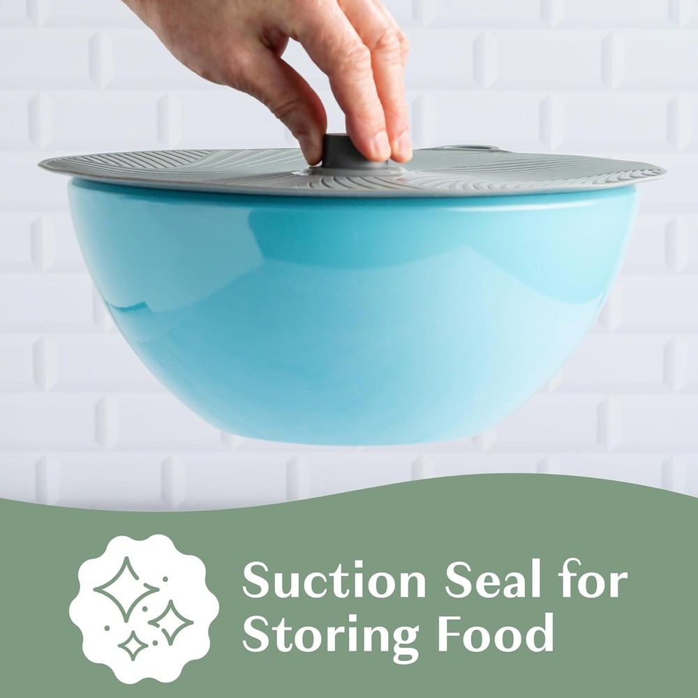 Silicone Suction Seal Lids - 3 Multisized Dishwasher Safe Kitchen Tools