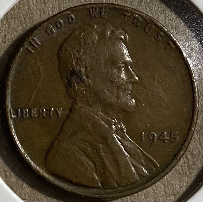 Lincoln 1945 Wheat Penny, DDO/DDR, Multiple Errors.