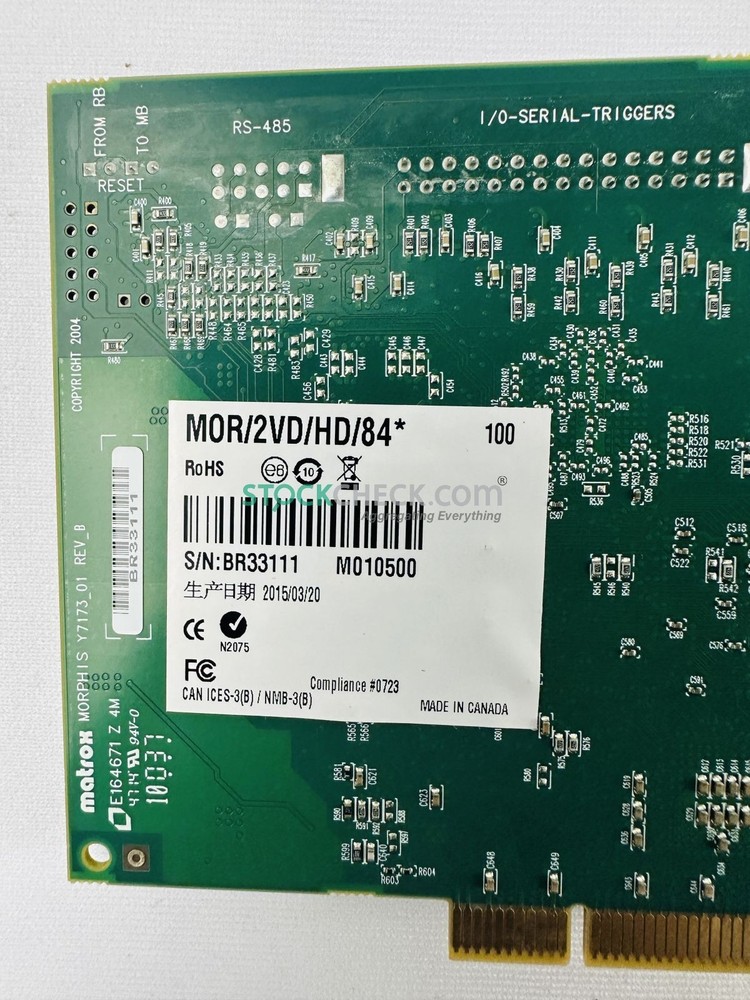 Matrox MOR/2VD/HD/84 PCI Video Capture Card