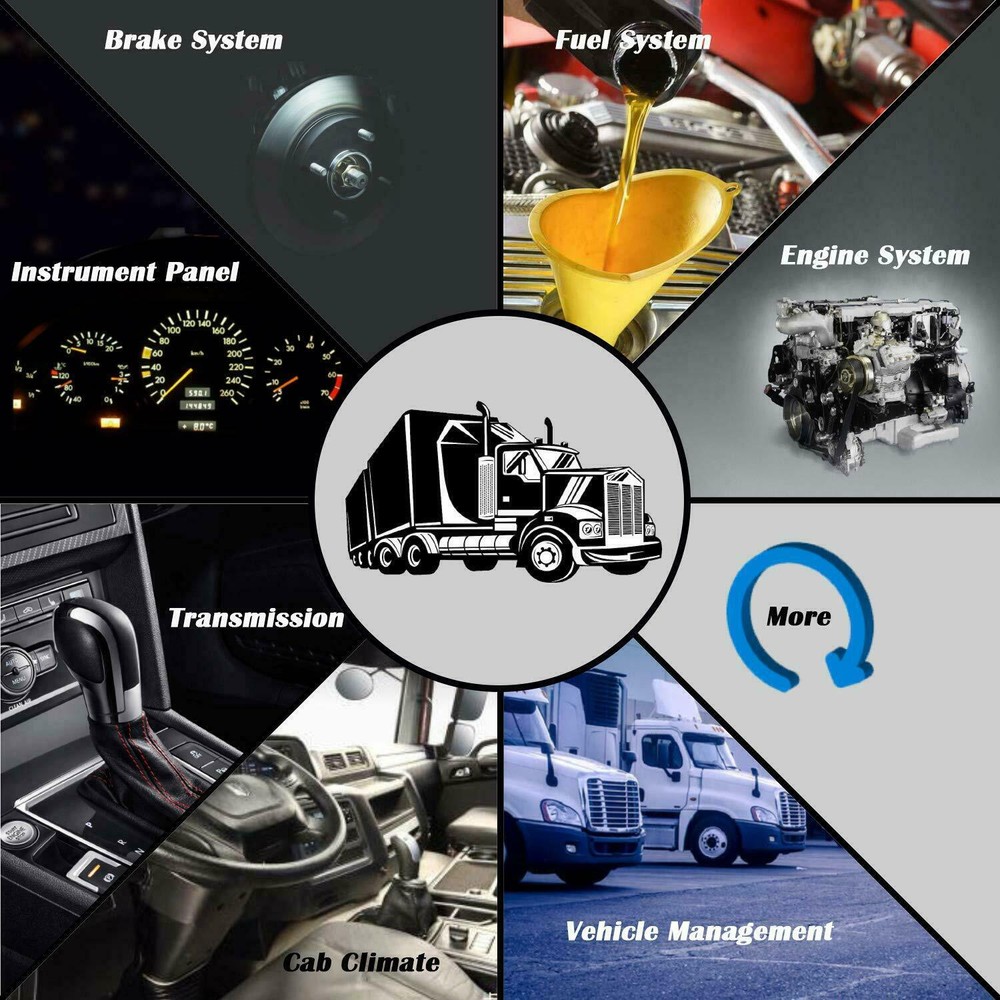 HEAVY DUTY DIESEL TRUCK DIAGNOSTIC SCANNER TOOL CODE READER FREIGHTLINER CUMMINS