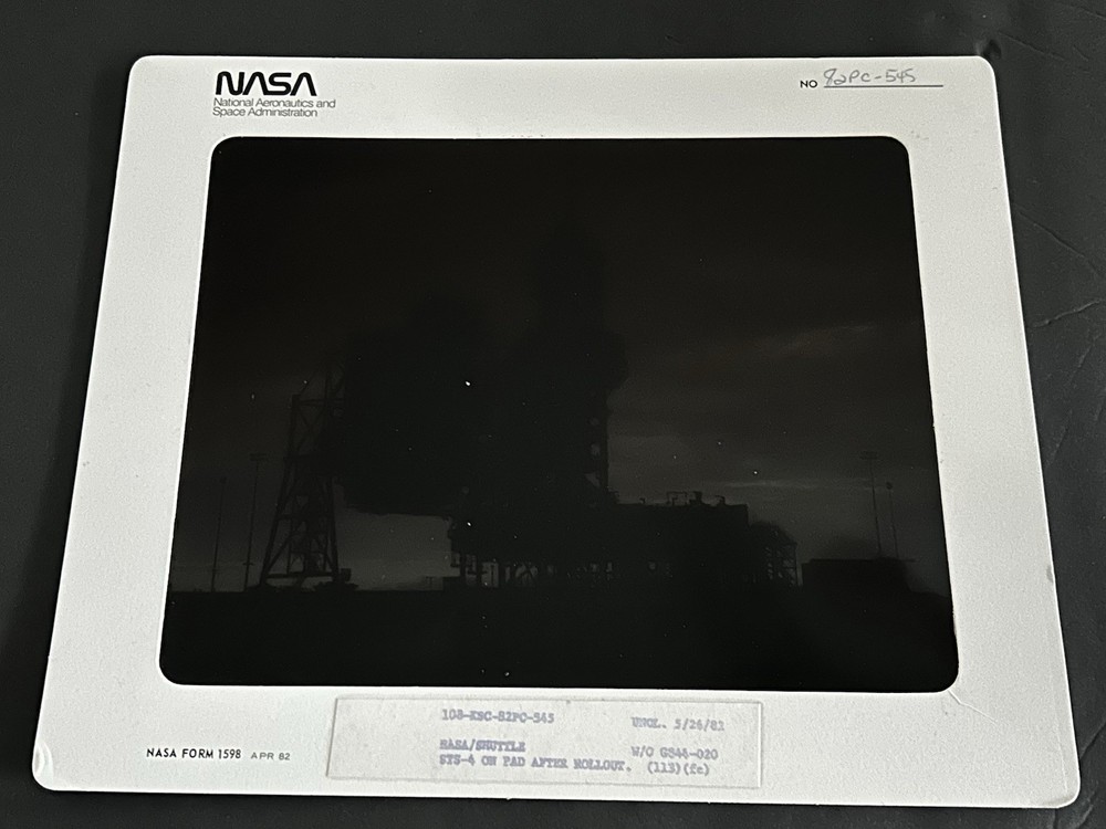 1982 NASA KSC Space Shuttle Columbia STS-4 Launchpad Presentation Transparency