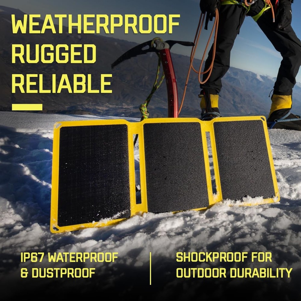 SunJack – 25 Watt Foldable Solar Panel, ETFE Monocrystalline Portable Sola