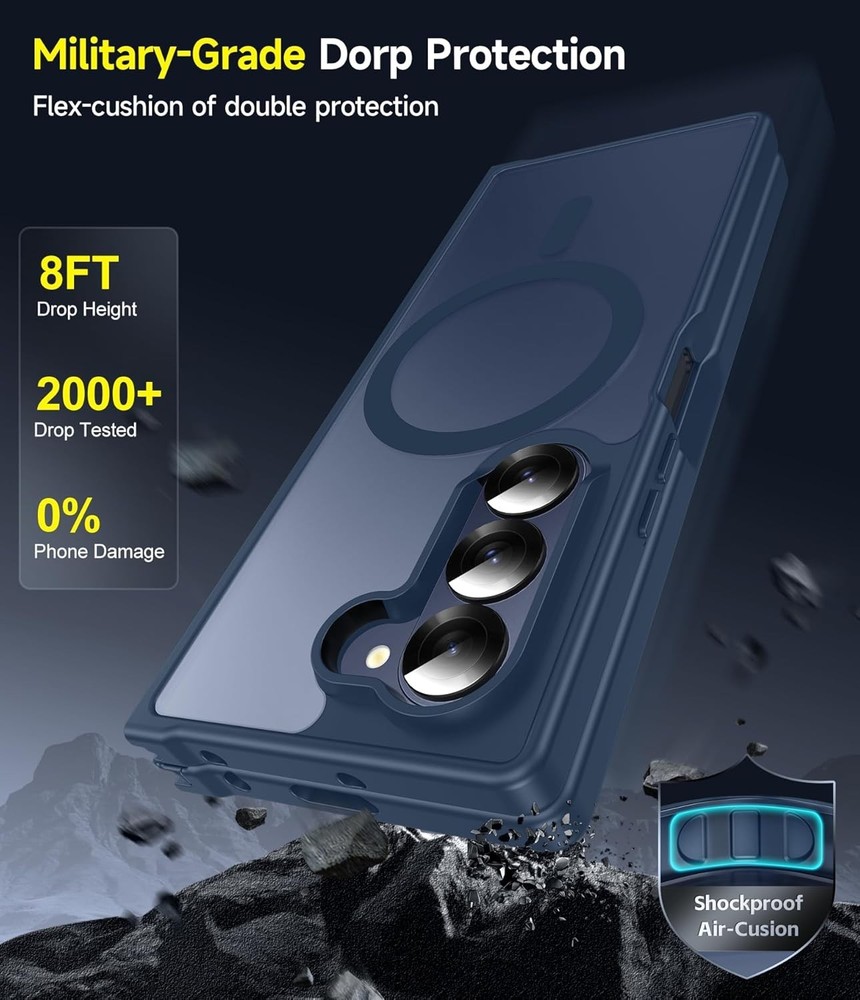 for Galaxy Z Fold 6 Case 2Pcs Screen Protector, Magnetic Integrated Structure
