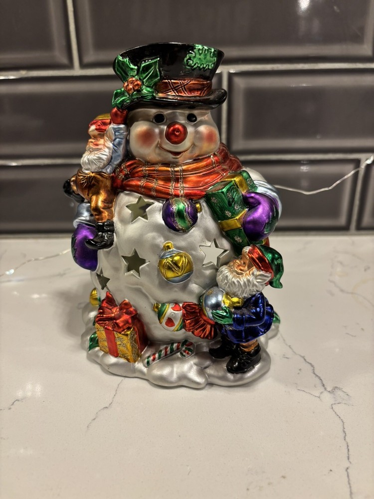 Shimmering Snowman Votive