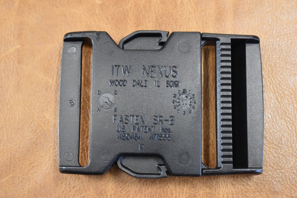 2" Fastex Buckle black plastic flat side release