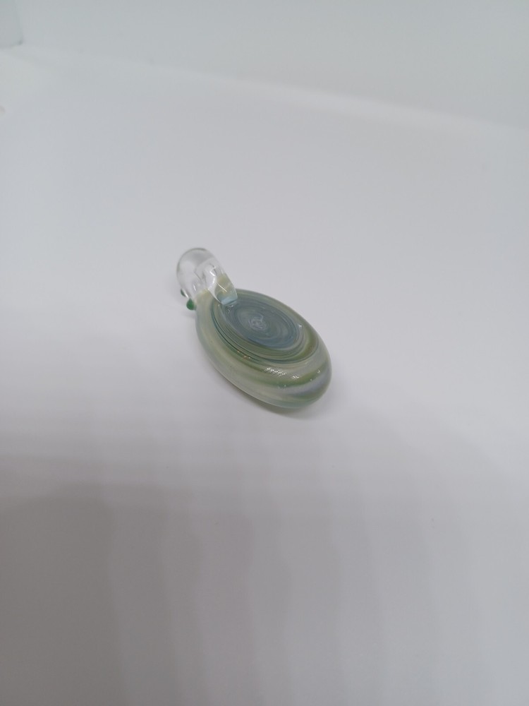 Hand Blown Glass Pendant Green Swirled