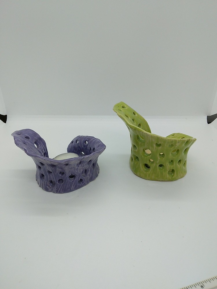 Hand Made Art Pottery Votive Candle Holders