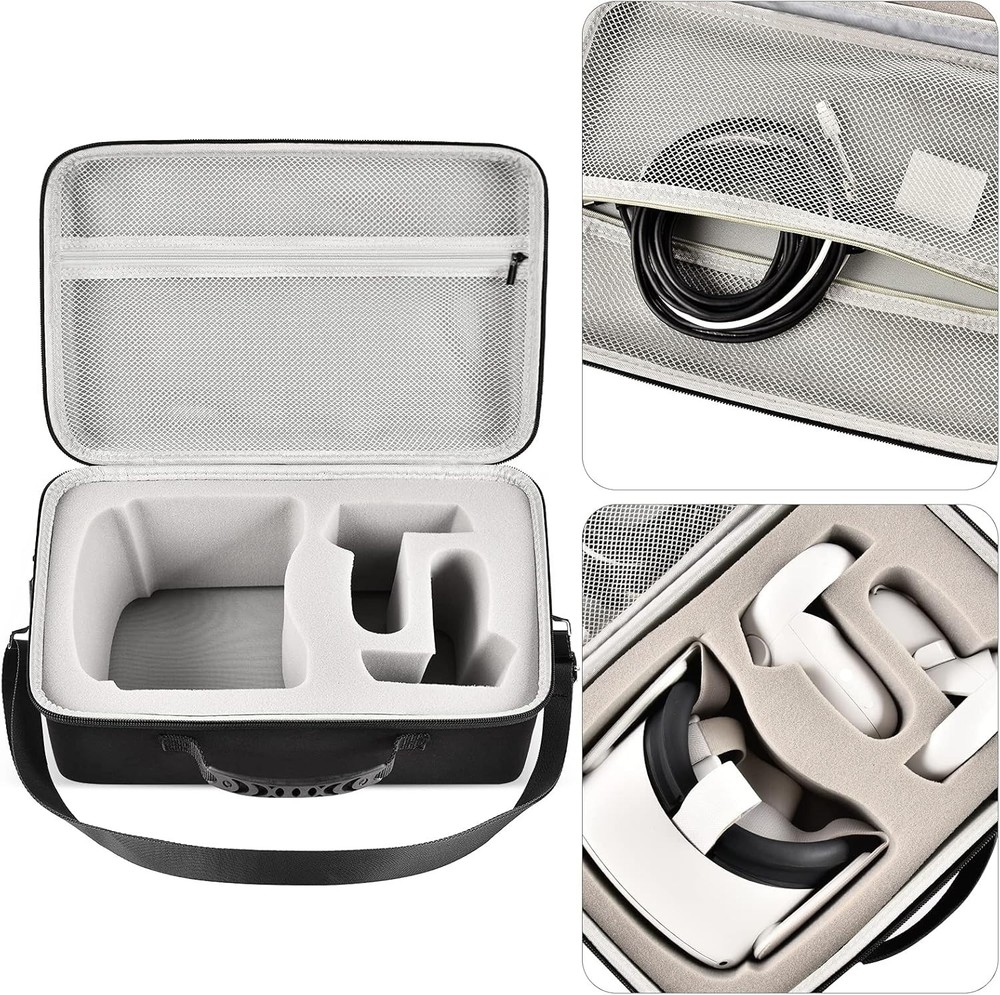 Protective VR Carrying Case for Quest 3/3S/2 - Includes Face Cover & More